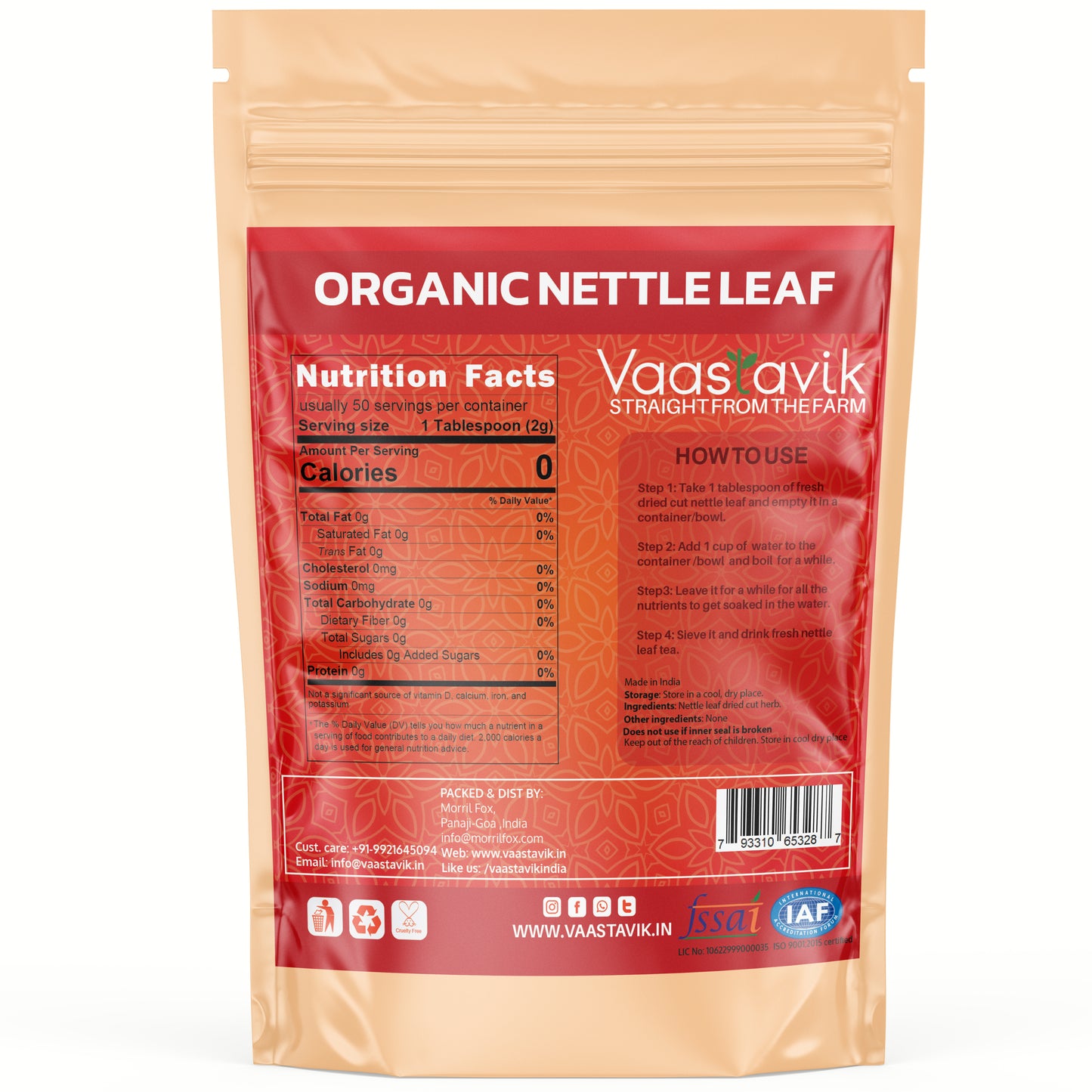 Nettle Leaf Tea Stinging Organic Dried Cut Herb Urtica Dioica 100gm