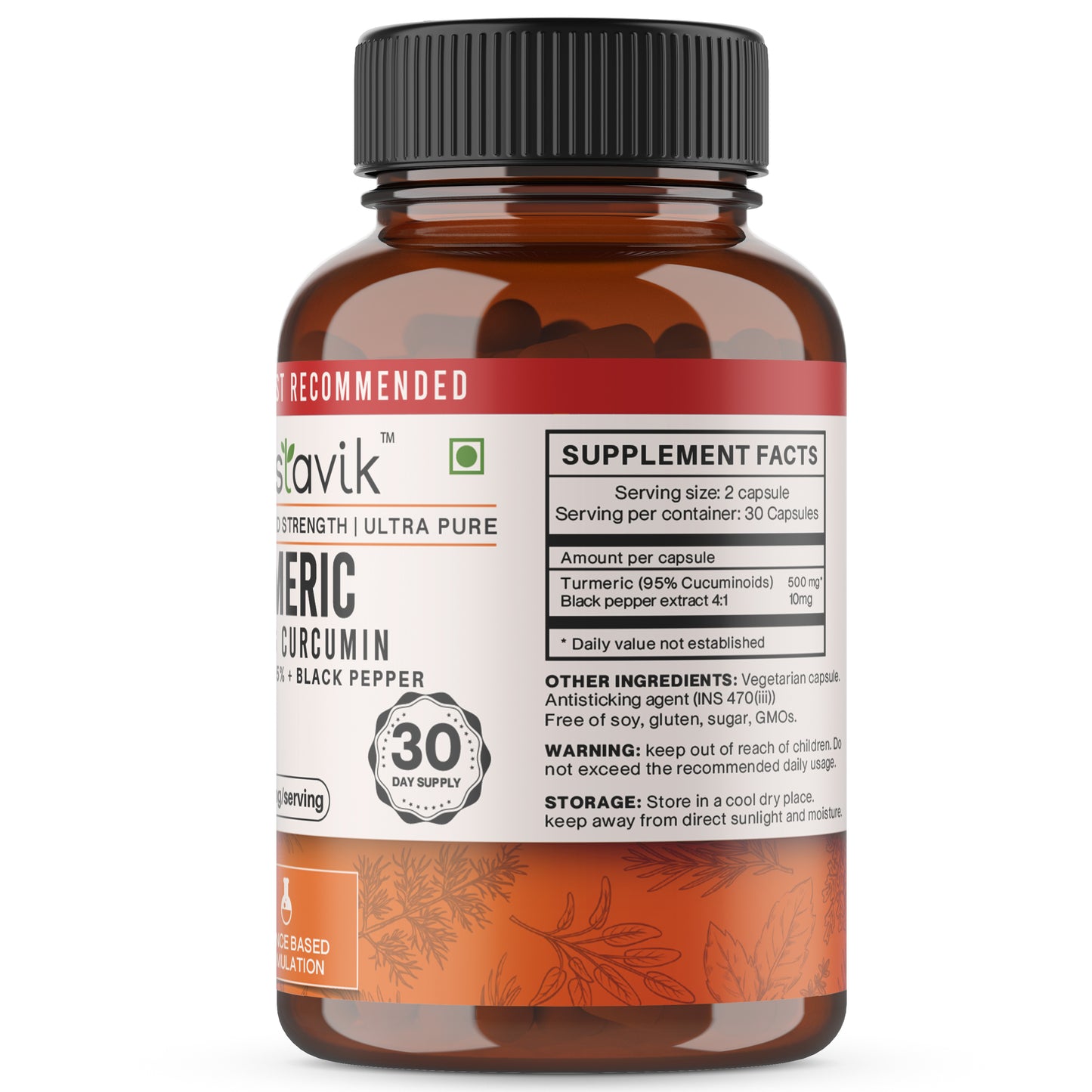 Turmeric Curcumin 95% Curcuminoids With Black Pepper Extract Capsules Supplements 500 mg