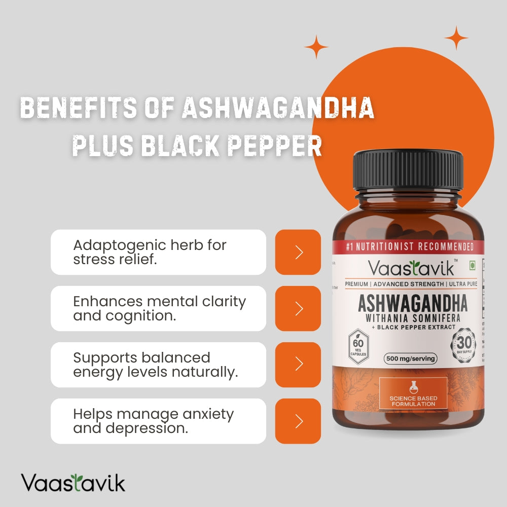 Ashwagandha Capsules 500 mg Withanolides 5 %